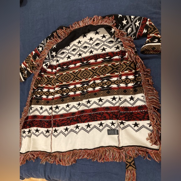 Scotch & Soda Jacquard woven fringed cardigan M - Picture 6 of 8